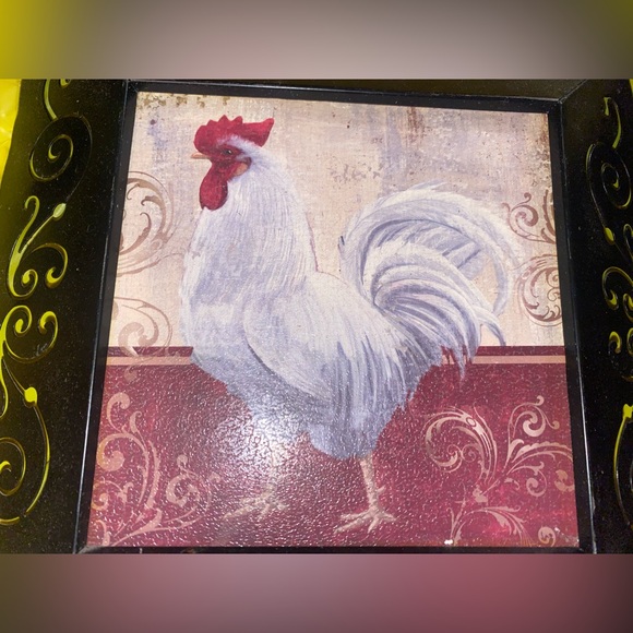 “New View” Vintage Rooster 🐓 Wall Hanging Plaque Designer - 2 Art Frames, Decor - Picture 8 of 16
